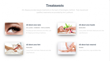 AVL Beauty Treatments section