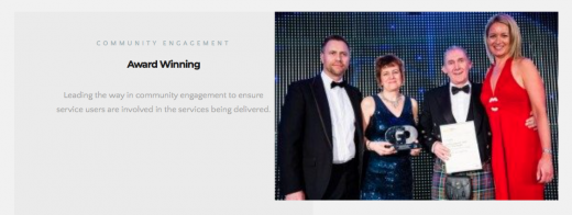 Helen Mackenzie winning an award